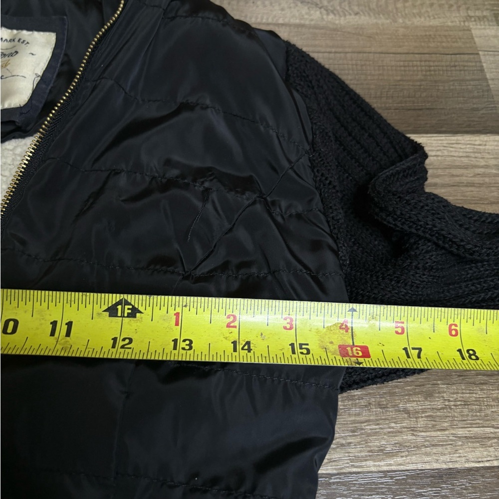 Ci Sono Women's Black Quilted Hooded Lined Jacket Full Zip Pockets Size S - Picture 4 of 5